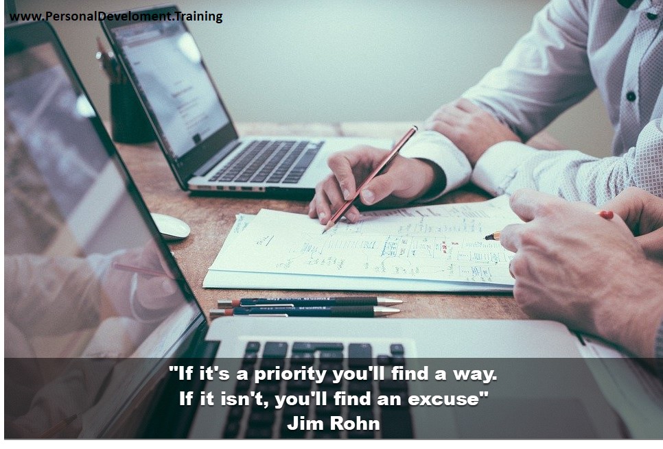 why is setting goals and priorities important-If it's a priority you'll find a way. If it isn't, you'll find an excuse - Jim Rohn - 