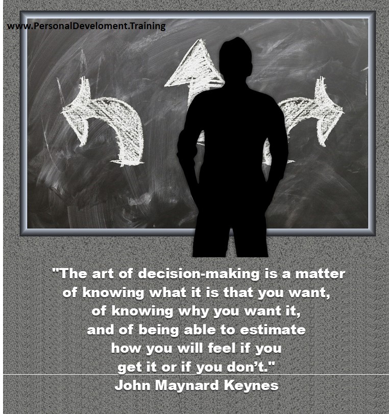 +decision+decisions+time-The art of decision-making is a matter of knowing what it is that you want, of knowing why you want it, and of being able to estimate how you will feel if you get it or if you don’t. - John Maynard Keynes - 