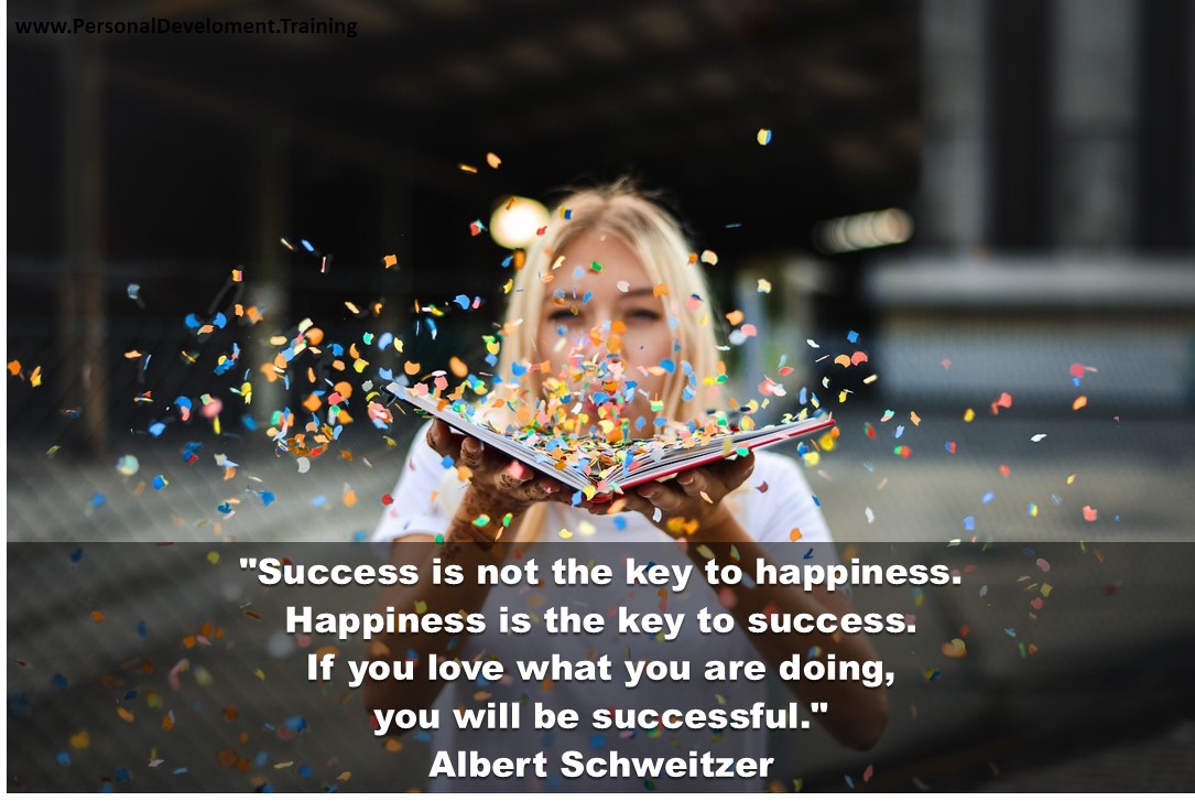 +achieve+confidence+goals+success+time-Success is not the key to happiness. Happiness is the key to success. If you love what you are doing, you will be successful. - Albert Schweitzer - 